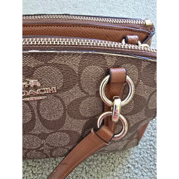 Coach Mini Christie Carryall Bag in Signature Khaki Saddle F36718 - Picture 3 of 9